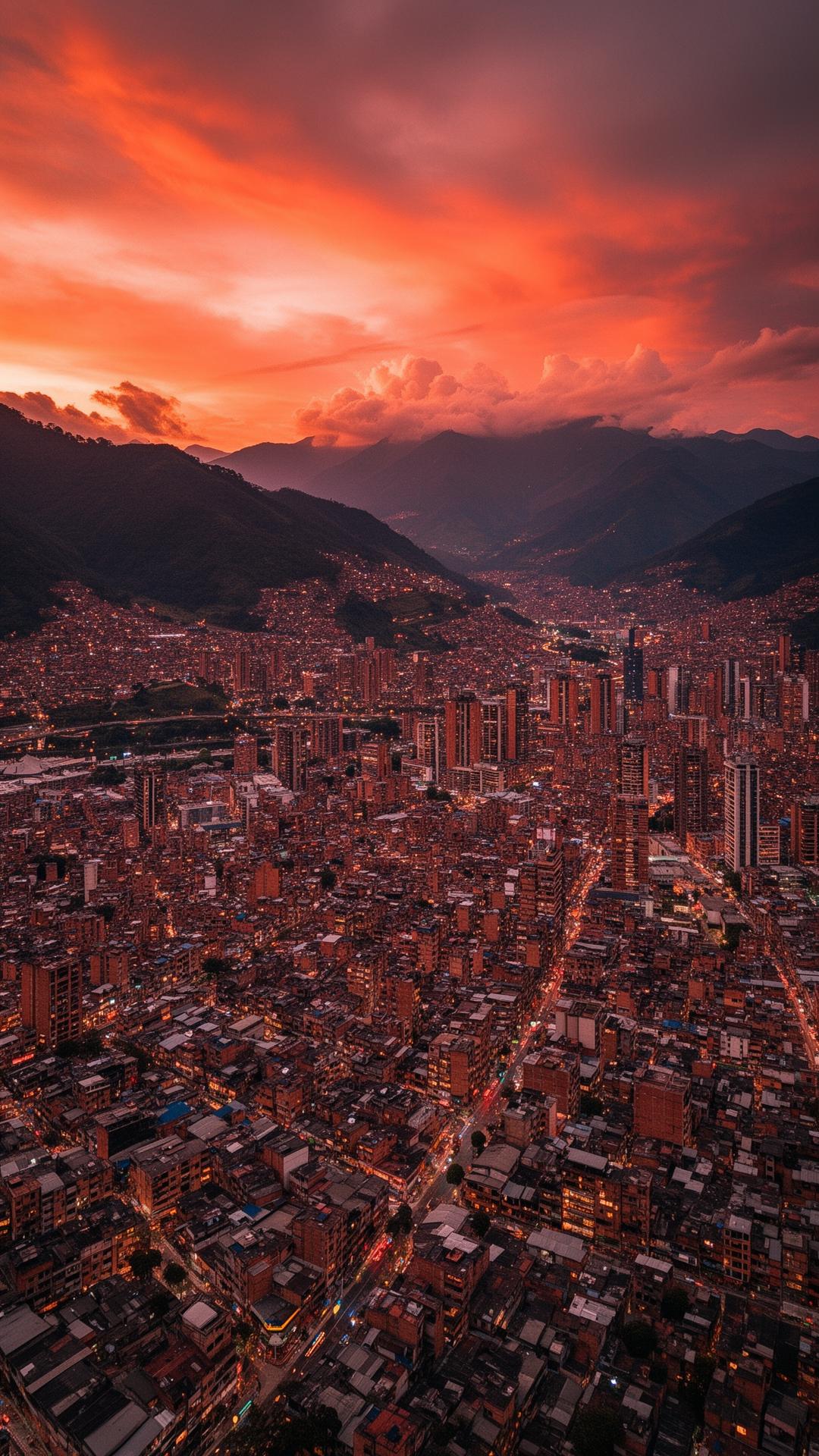 Atardecer sobre Medellín